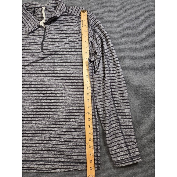 Lululemon Black/Gray Striped Women's M / LG Pullover With Offset Zipper - Picture 5 of 8